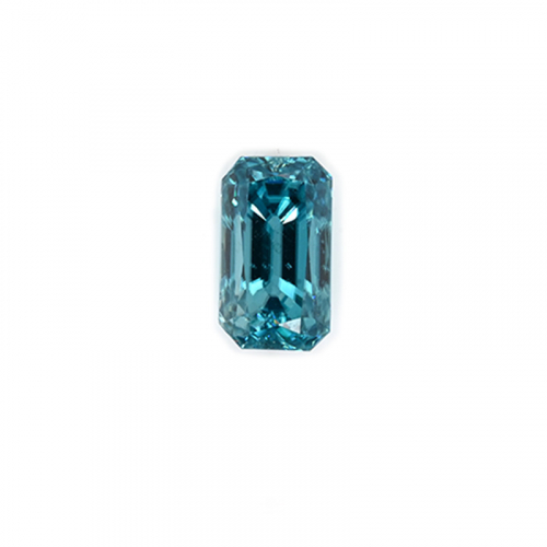 Blue Zircon Emerald Cut Shape 11.7x6.7mm Single Piece Approximately 7.38 Carat